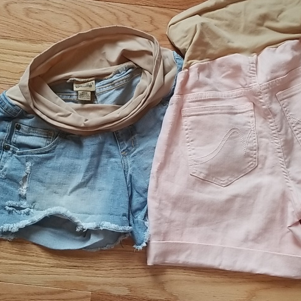 Indigo Blue Maternity Shorts - Picture 2 of 2